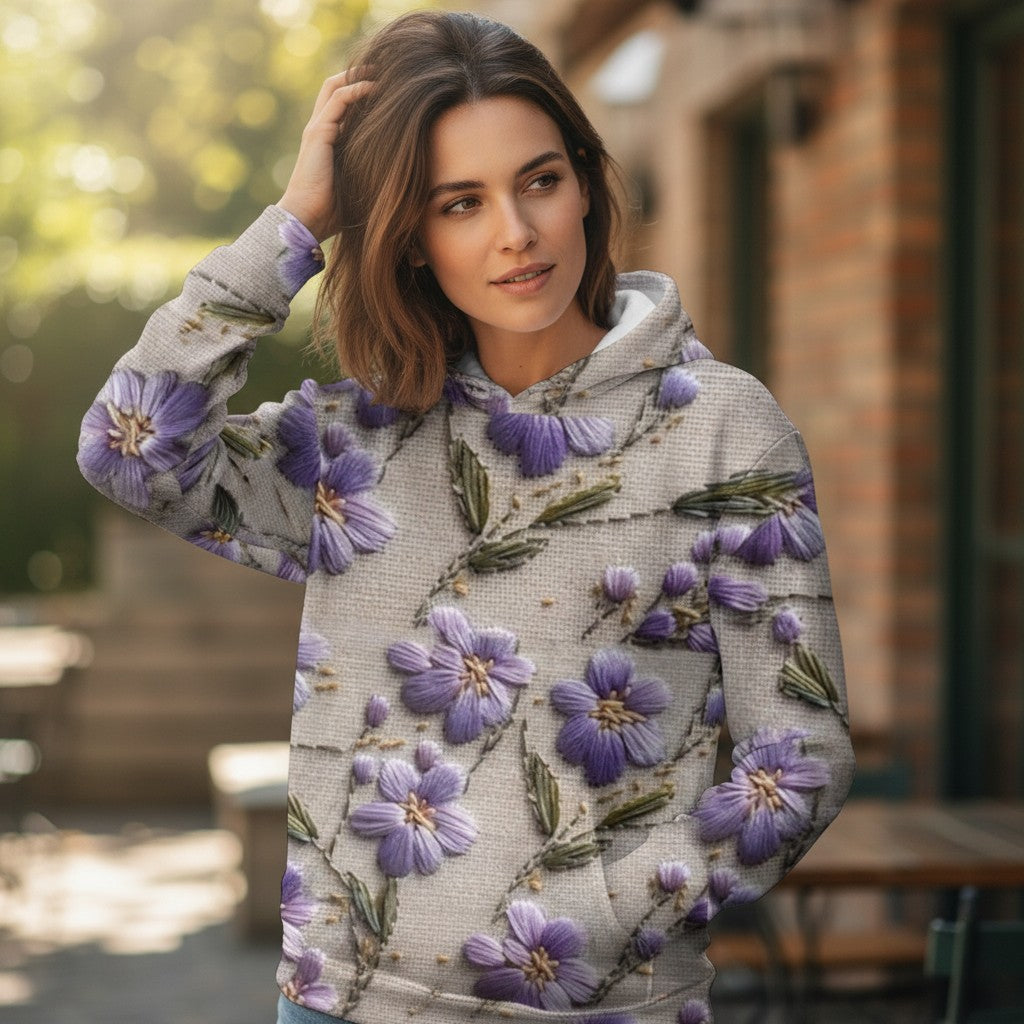 Creative Print Hoodie, Women's Patterned Pullover