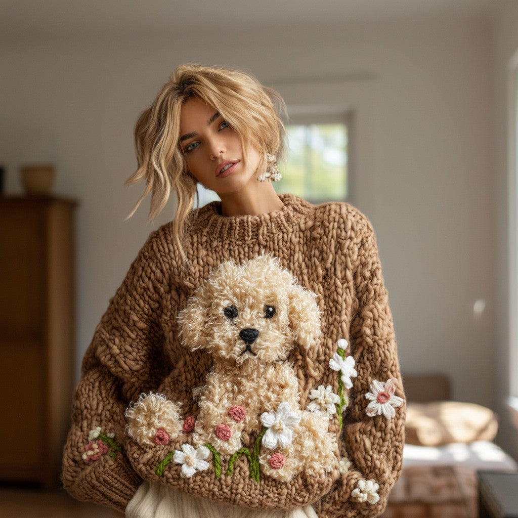 French Style Knit Top, Women's Basic Knitwear Pullover