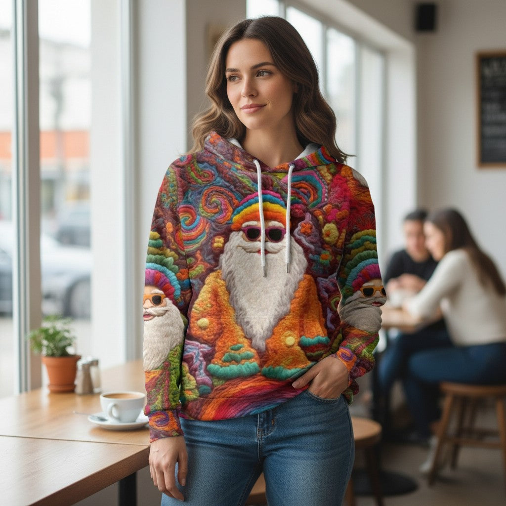 Creative Print Hoodie, Women's Patterned Pullover
